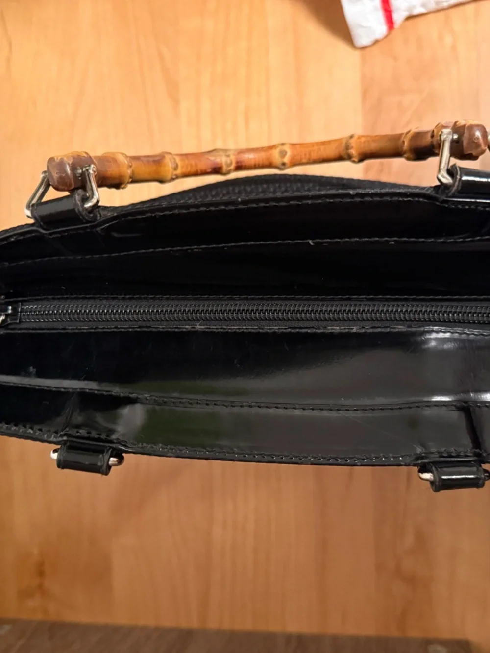 Gucci Black Woven Tote with Bamboo Handles - Picture 11 of 11